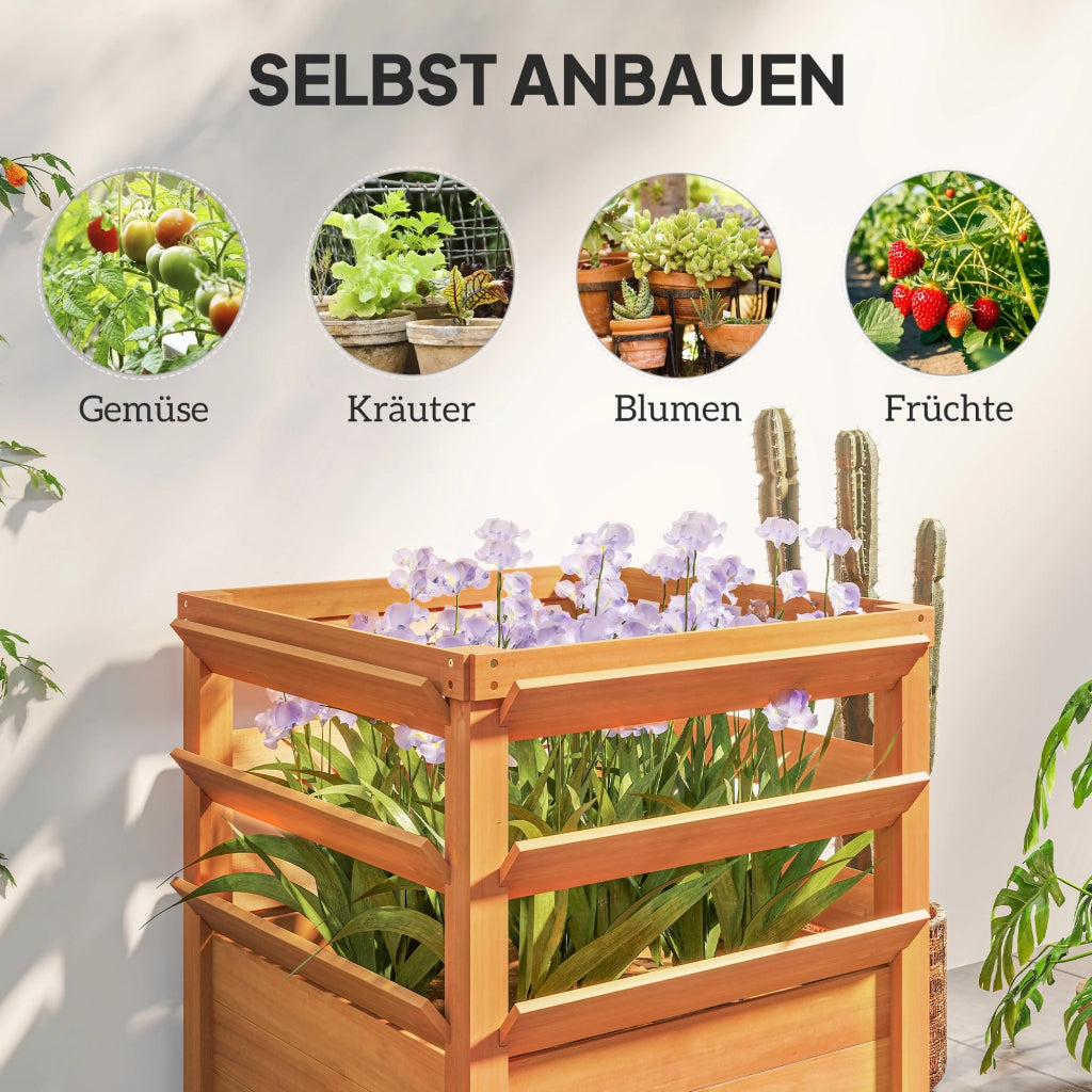 Fioriera da Giardino con Griglia ¨C zephmum ¨C Karamellbraun Legno 65x65x60 cm