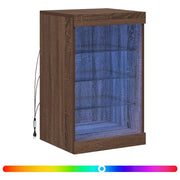 Credenza | Madia | Buffet da pranzo | Armadio da pranzo con Luci LED Rovere Marrone 41x37x67 cm