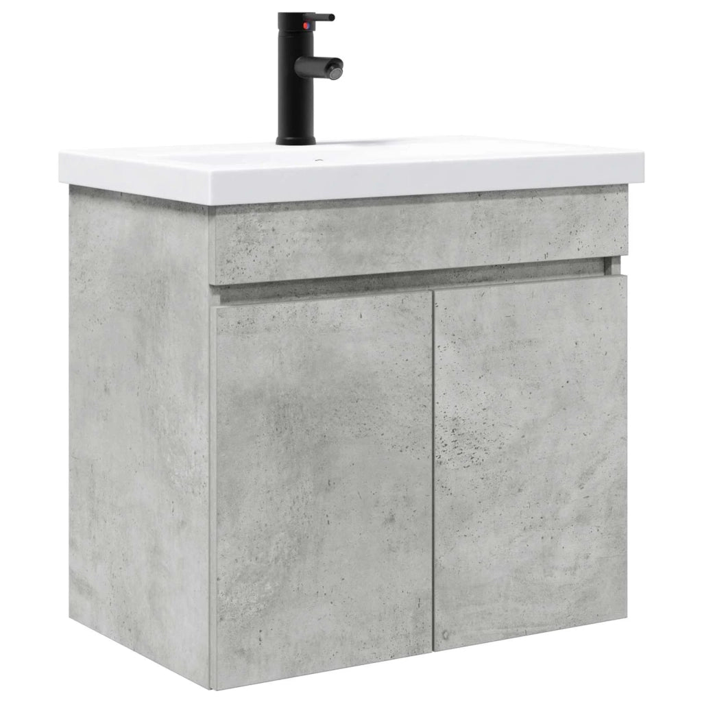 Mobile bagno con rubinetto Grigio Cemento 61 x 40 x 74,5 cm 889540