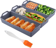 Set di stampi per torte in silicone con trattamento antiaderente - set di stampi quadrati con manico - per forno e frittura ad aria.