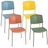 Set di Sedie da Pranzo da 4 Pezzi, Sedie Laterali senza Bracci con Schienale Ergonomico e Seduta Ampia, Sedie da Cucina Accumulabili per Casa e Ufficio, Portata 160 kg (Colorato)