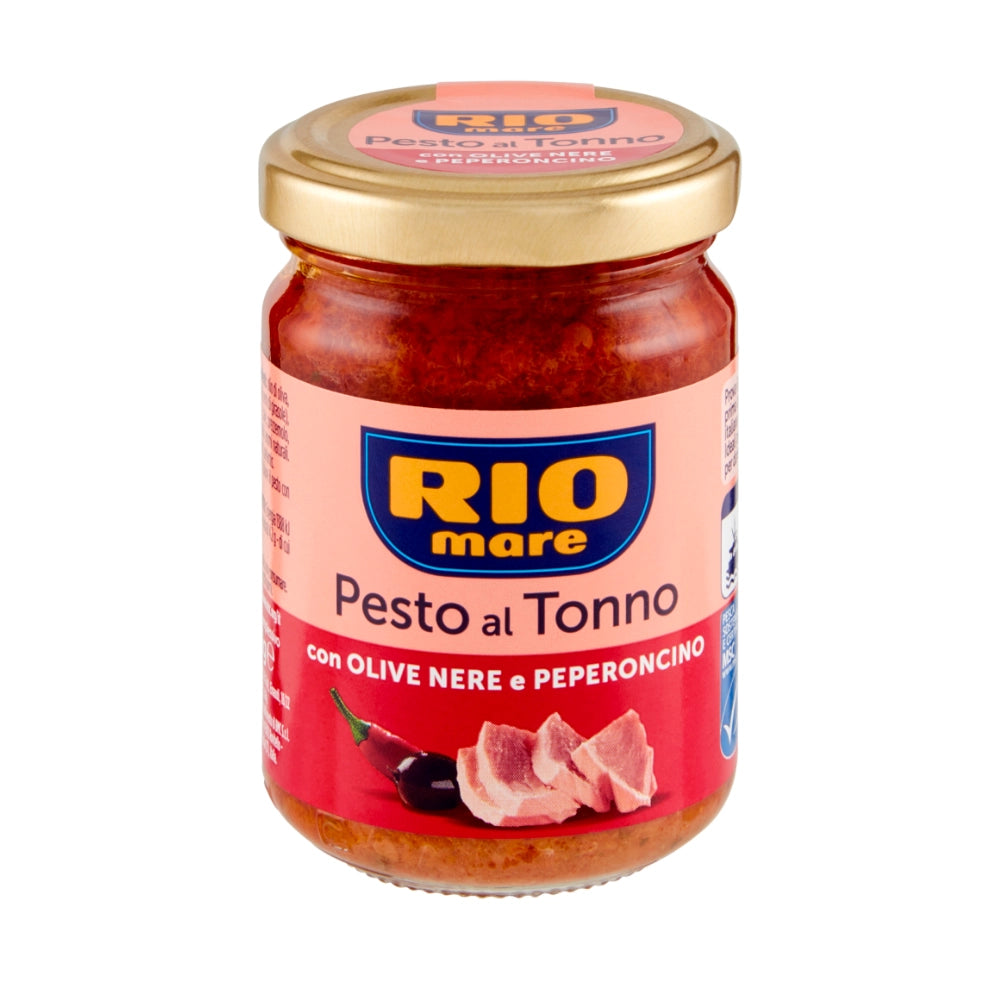 Rio mare pesto al tonno con olive nere e peperoncino 6 vasetti da 130 grammi