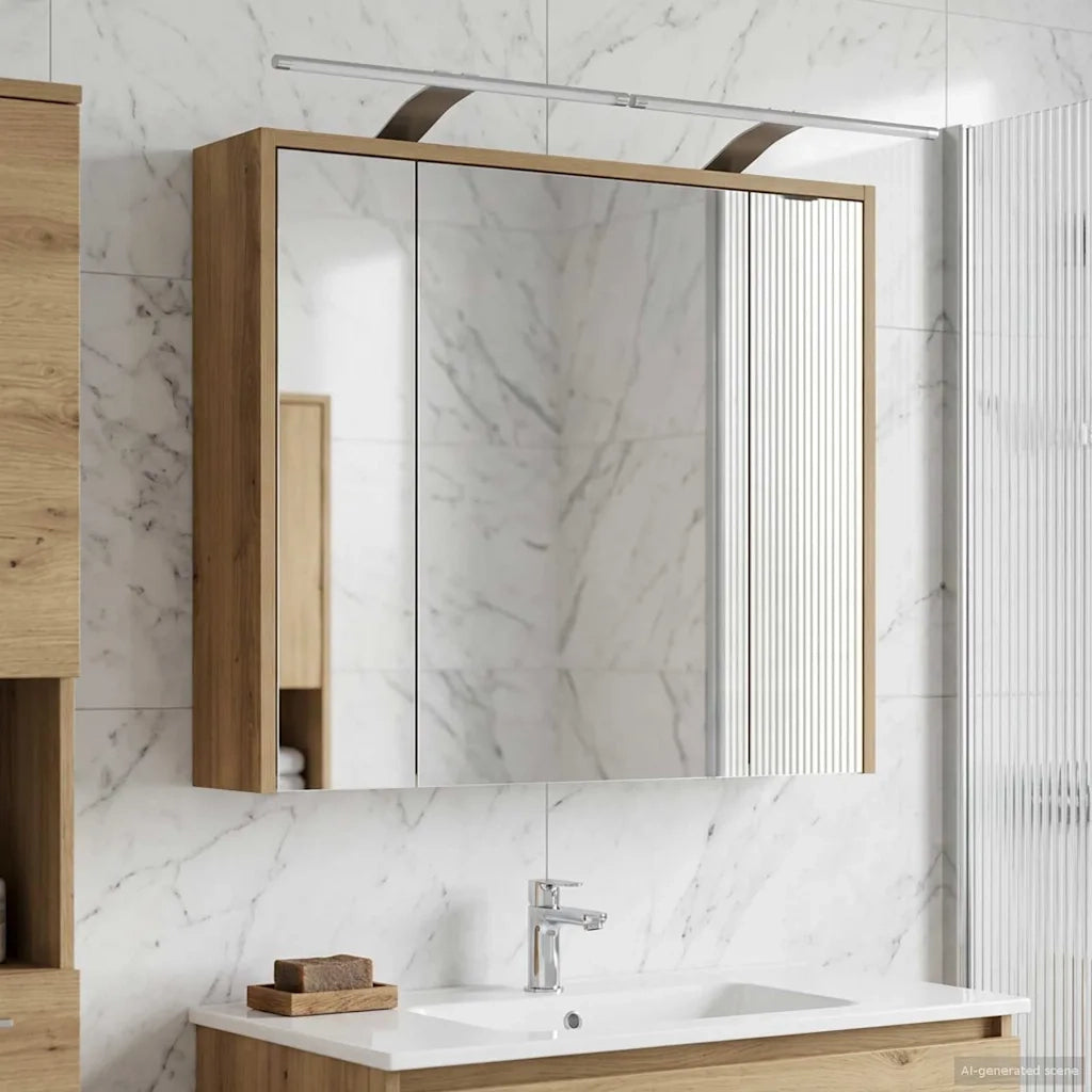 Mobiletto per specchio da bagno Rovere Artigianale
