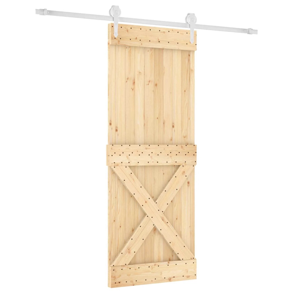 Porta scorrevole Naturale e Bianco 90 x 210 cm 3445174