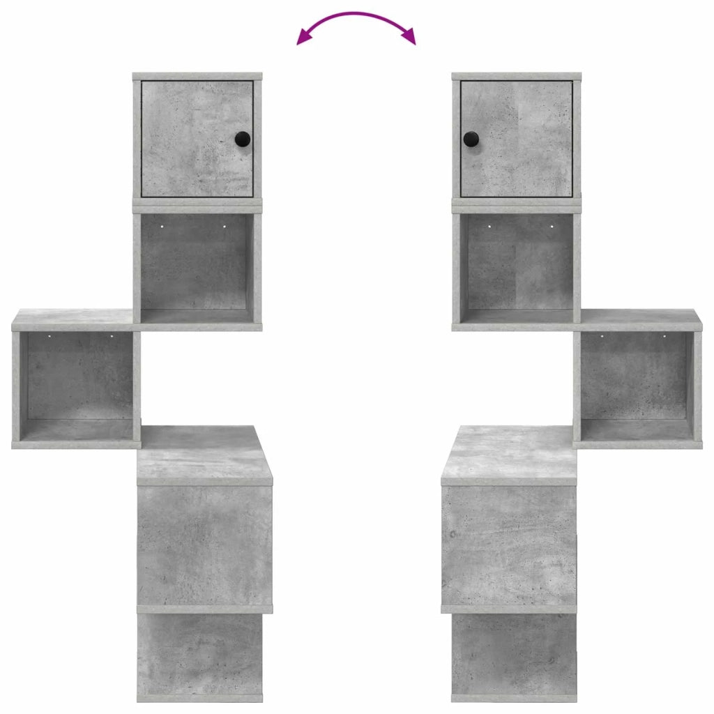 Mensola Angolare da Parete Grigio Cemento 48 x 48 x 120 cm 8012231