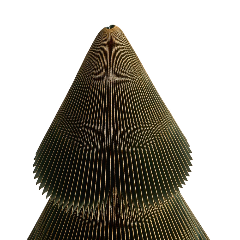 Set di 2 alberi di Natale Figurine Beige e verde Carta a nido d'ape Effetto 3D Stile Origami Motivo festivo