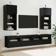 Mobiletti TV a parete 2 pcs Rovere Nero 40,5 x 30 x 90 cm 882959