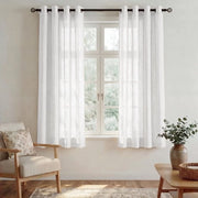 Vetrata Semi-Transparente a Corda 140x145cm - 2 Pezzi - Materiale Respiro - Occhielli - Vetrata in Vetrata