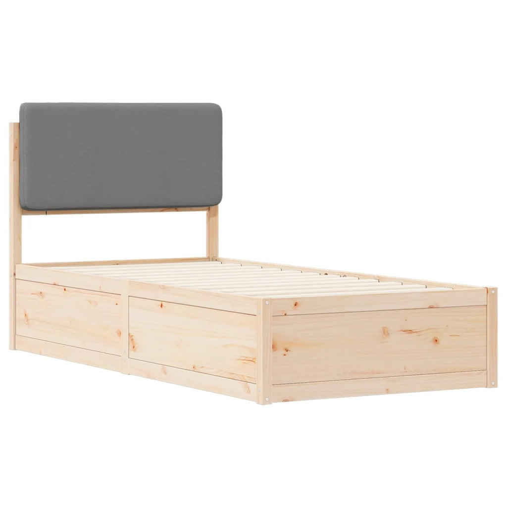 Letto con Testiera Rivestita Grigio chiaro 80 x 200 cm