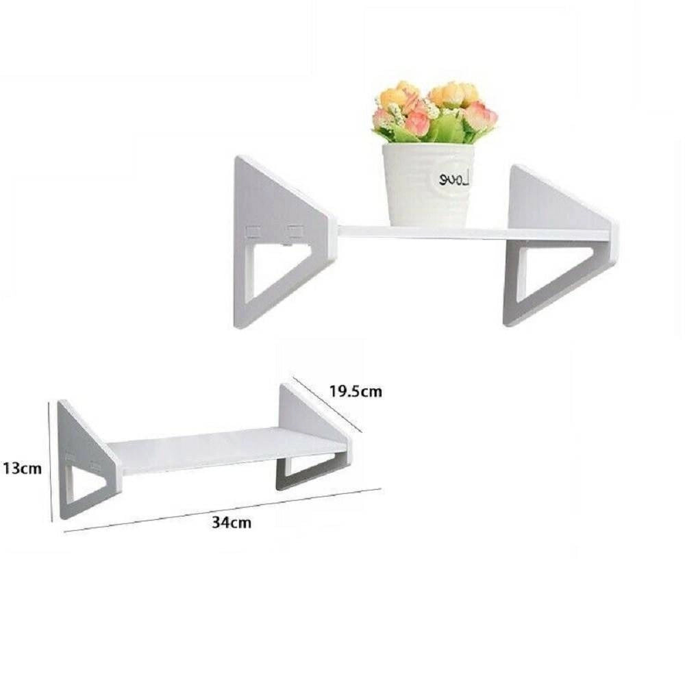 Trade Shop - Mensola Legno Bianco 34x19.5x13cm Scaffale Ripiano Arredo Casa Cameretta 70204 -