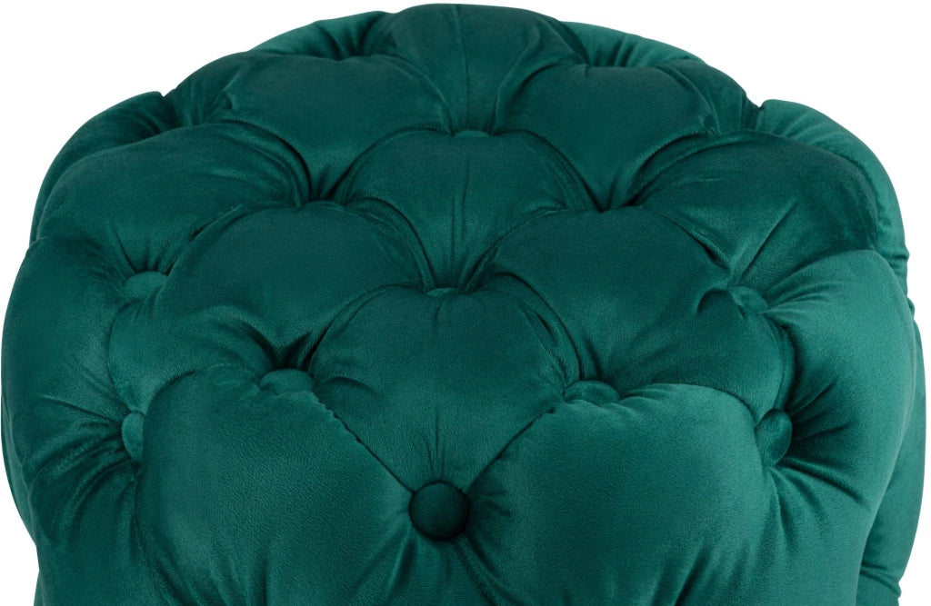 Pouf Drancy in velluto trapuntato Verde scuro,M