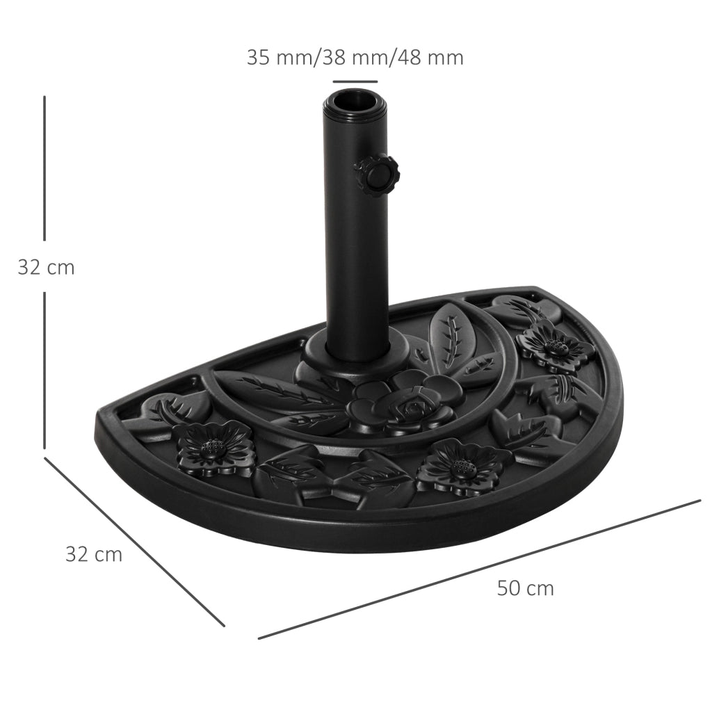 Base per Ombrellone da Giardino Mezzaluna 10kg in Cemento Ø50x32 cm