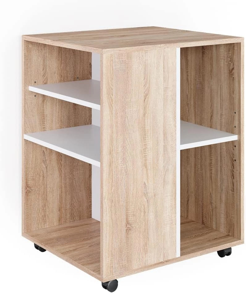Contenitore per rotoli, Sonoma, 59.4 x 52.6 cm, utilizzabile in modo flessibile con ruote per uso mobile
