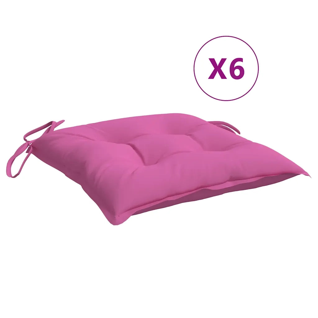 Cuscini per Sedia 6 pz | Cuscini per sedie Rosa 40x40x7 cm in Tessuto