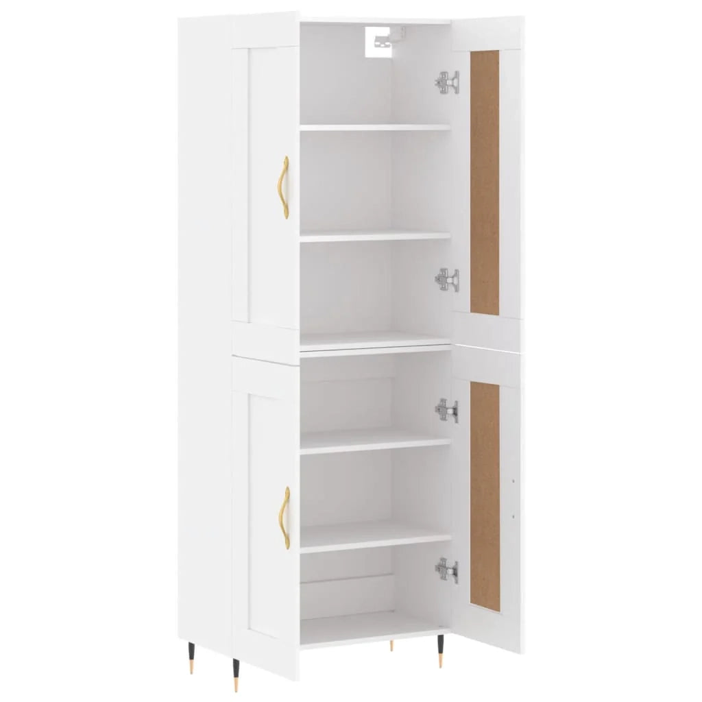 Buffet credenza cassettiera armadio mobile contenitore organizer cucina soggiorno salotto alto 69,5 x 34 x 180 cm legno ingegnerizzato bianco 02_0032576
