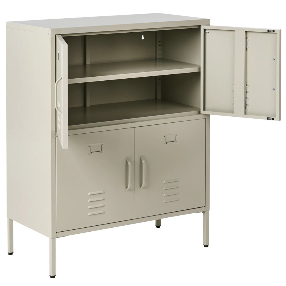 Armadio a 4 ante in metallo per ufficio beige chiaro 4 ante per documenti da casa a 4 ante per documenti da casa