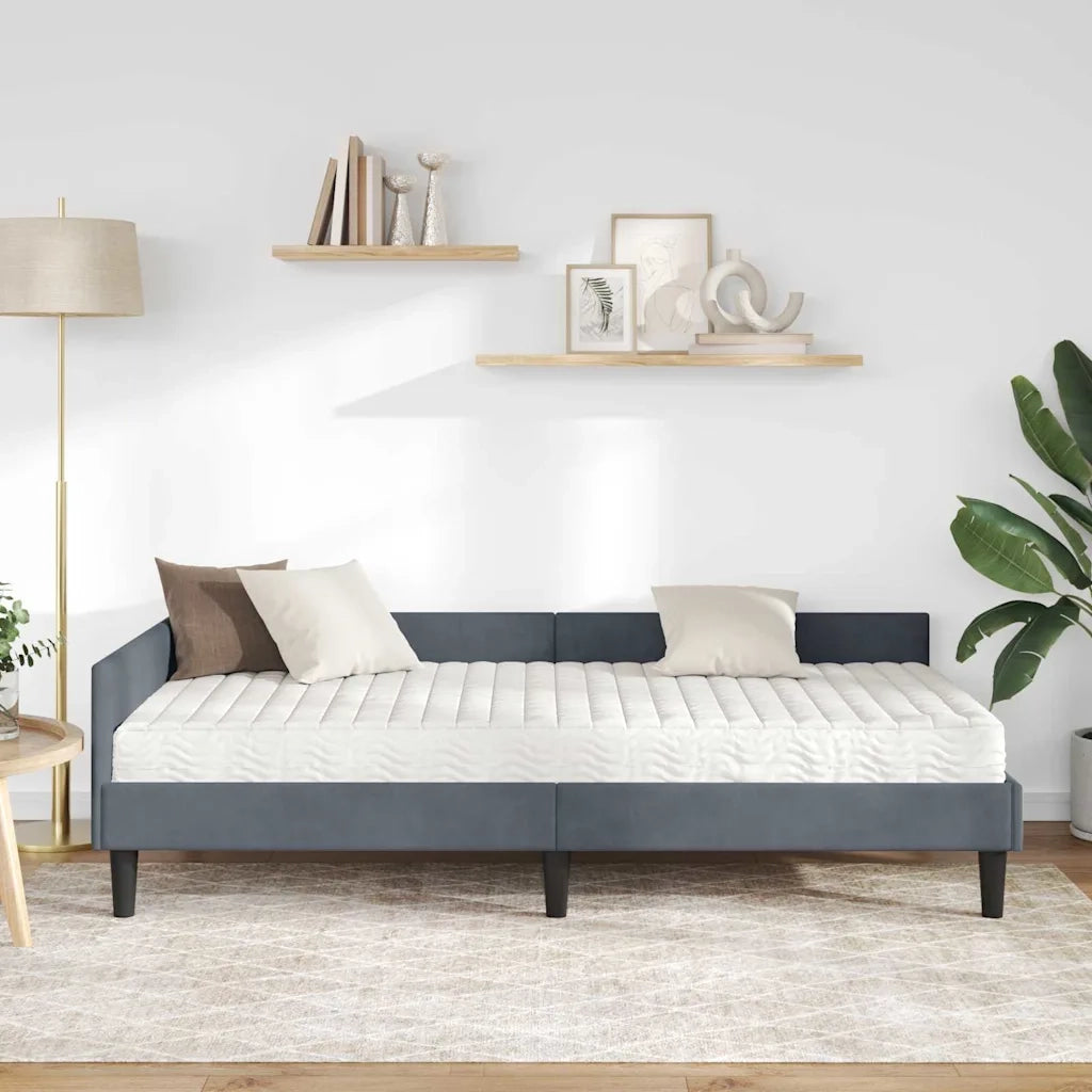 Struttura Letto Angolare con Materasso 2 pz-Giroletto con materasso Grigio Velluto 321001