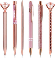 6 penne a sfera in roségold per donna - Metallo - Articoli da ufficio per ufficio e casa - Glitter rosa