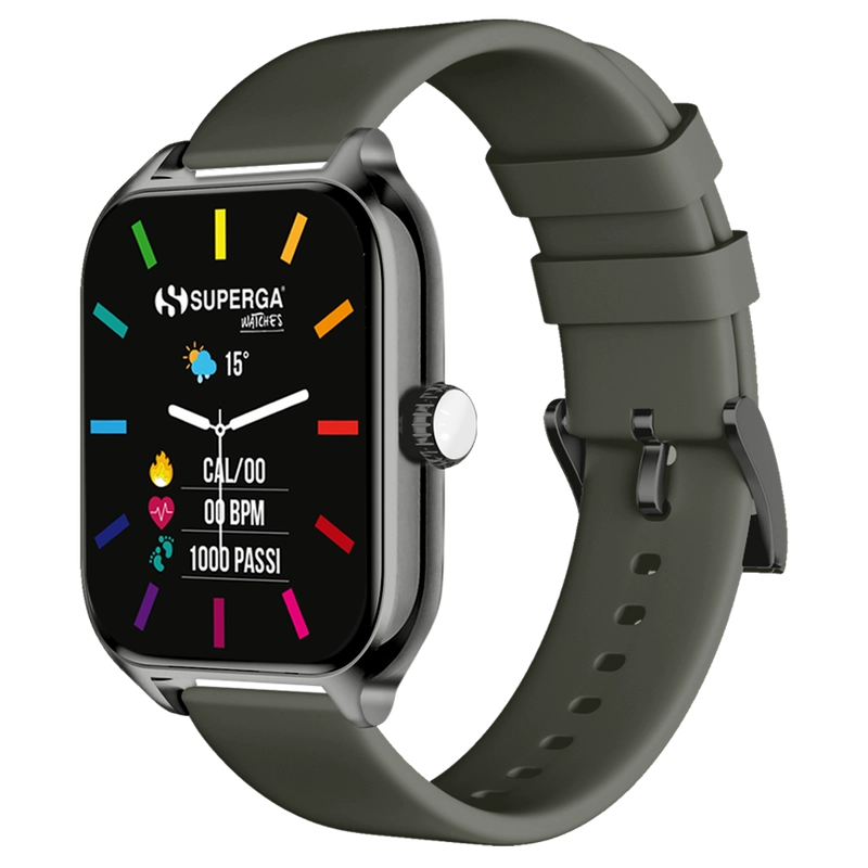 Superga winner smartwatch nero e verde militare - swt-stc005
