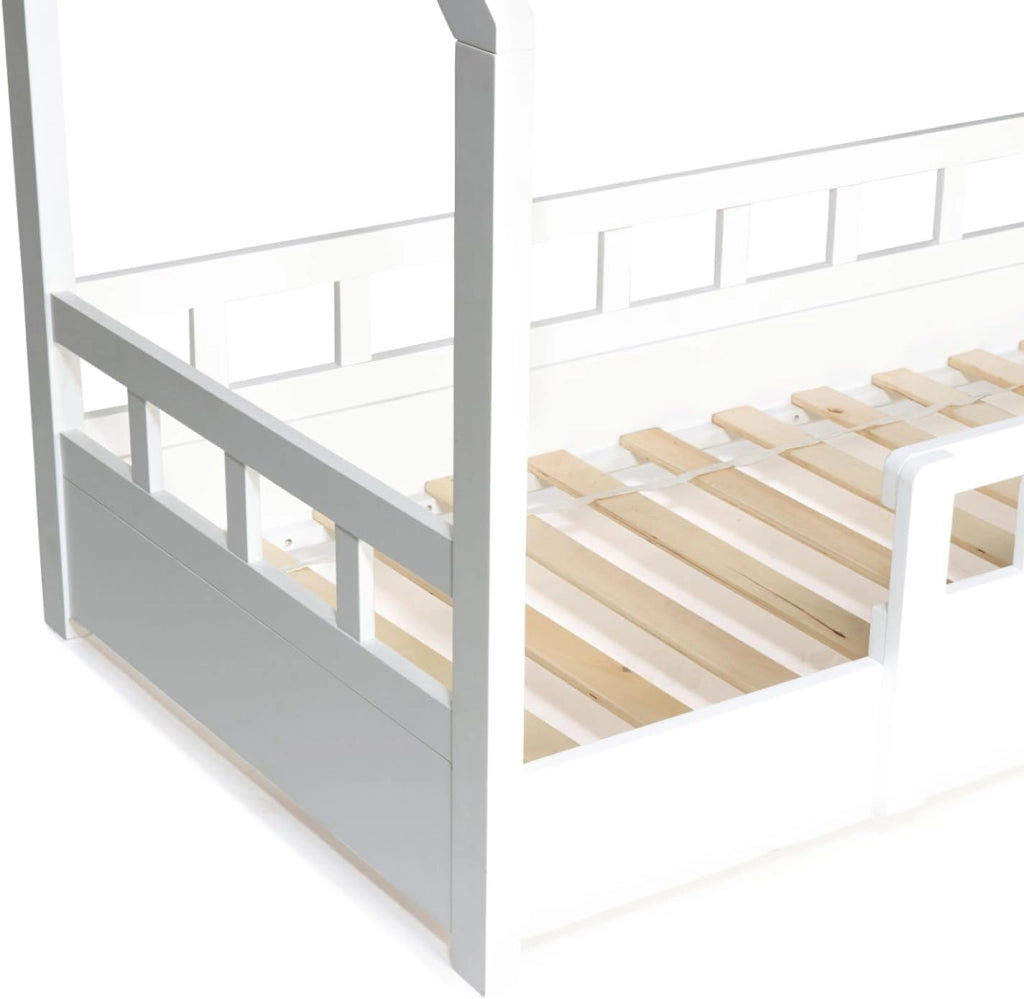 Letto a capanna per bambini 80 x 160 CM NEREE bianco con struttura letta e sponde