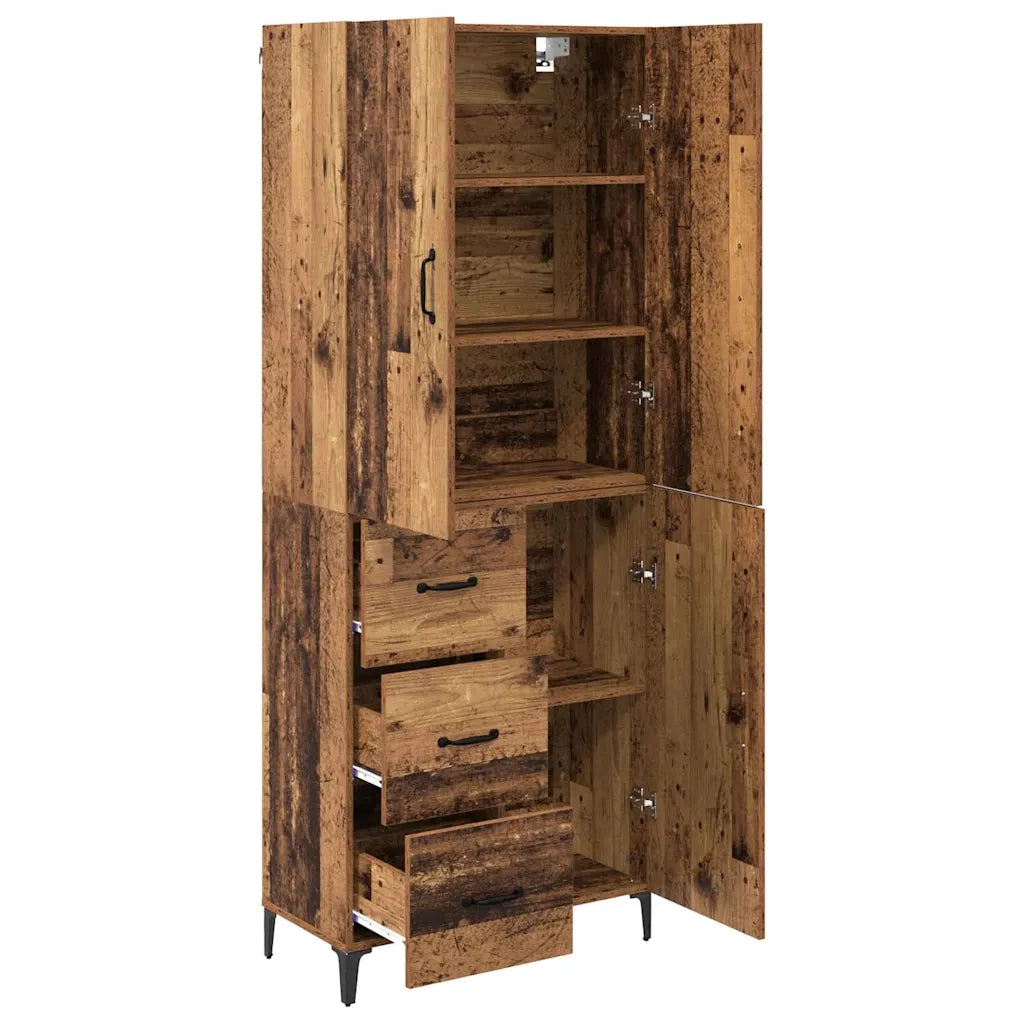 Credenza | Madia | Buffet da pranzo | Armadio da pranzo Legno vecchio 69,5 x 34 x 180 cm Legno multistrato