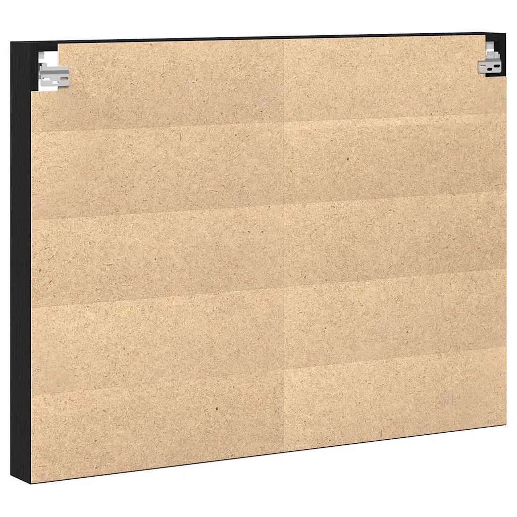 Vetrina A parete Rovere Nero 100 x 8,5 x 75 cm 869188