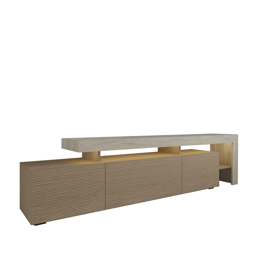 Porta TV in legno "Beliz" - 192 x 37 x 53 cm - Beige