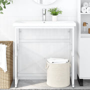 Struttura per Lavabo da Bagno-Supporti per Lavandino Bianca 79x38x83 cm in Ferro 490827