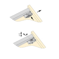Emuca Guide a scomparsa Slippe per cassetti ad estrazione totale con chiusura soft e aggancio, 440, Zincato bianco