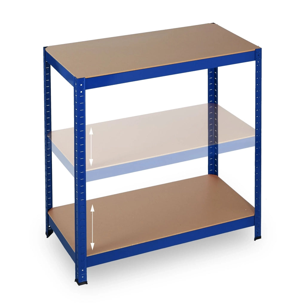 Scaffalatura per carichi pesanti con vano portaoggetti a clip per cantina o garage 180 cm acciaio blu 13_0001058
