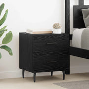 Armadio da Notte con cassetto Rovere Nero 40 x 35 x 47,5 cm
