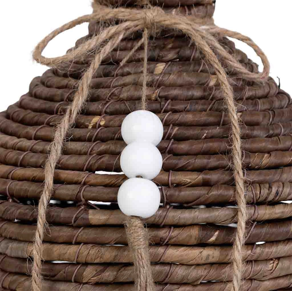 Vaso in foglia di banano naturale marrone, D22x38h cm