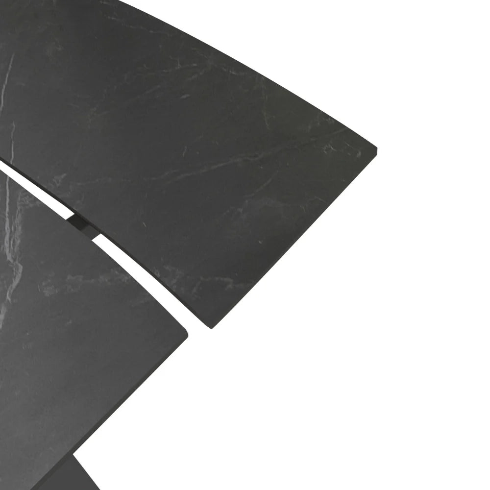 Tavolo da pranzo allungabile in ceramica effetto marmo nero George 140-200x90 cm fino a 10 posti | Duzzle