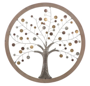 Pannello da Muro Albero della Vita Mirror New Ø80x2 cm in Ferro e MDF