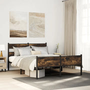 Giroletto senza Materasso-Struttura Letto Rovere Fumo 140x200 cm in Truciolato 896018