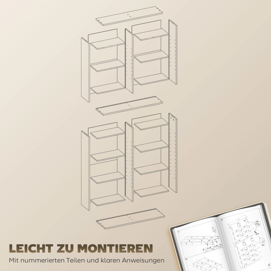 Libreria per DVD e CD ¨C Minimal ¨C 14 ripiani regolabili, 18 scomparti, bianco, 175x?x?