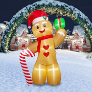 Decorazione di Natale Opaca 240 Cm Inflabili con Zucchero e Illuminazione a LED per Decorazione di Giardino Incantata