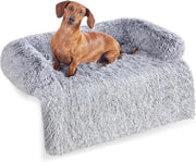 Letto per cani in piuma, coperta per cani medio grande, ombré grigio - cuscino per cani extra morbido - dimensioni L 95 x 85 x 16 cm