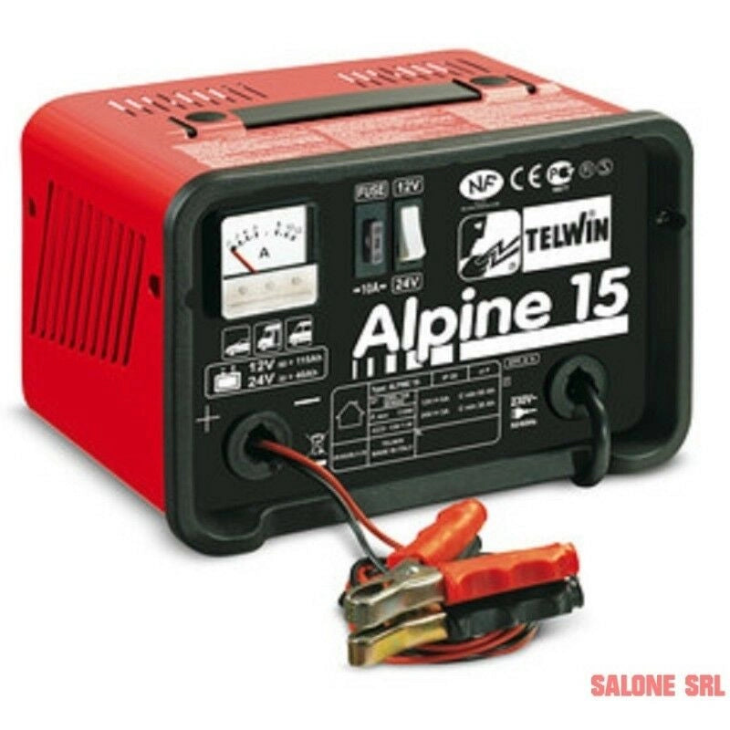 CARICABATTERIA AUTO PORTATILE TELWIN ALPINE 15 TENSIONE 12-24V CARICA BATTERIA