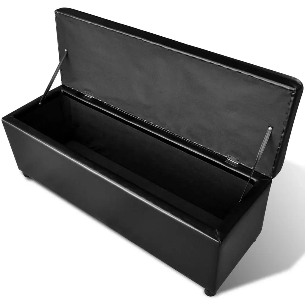 Cassapanca Lunga in Legno Nera 241063