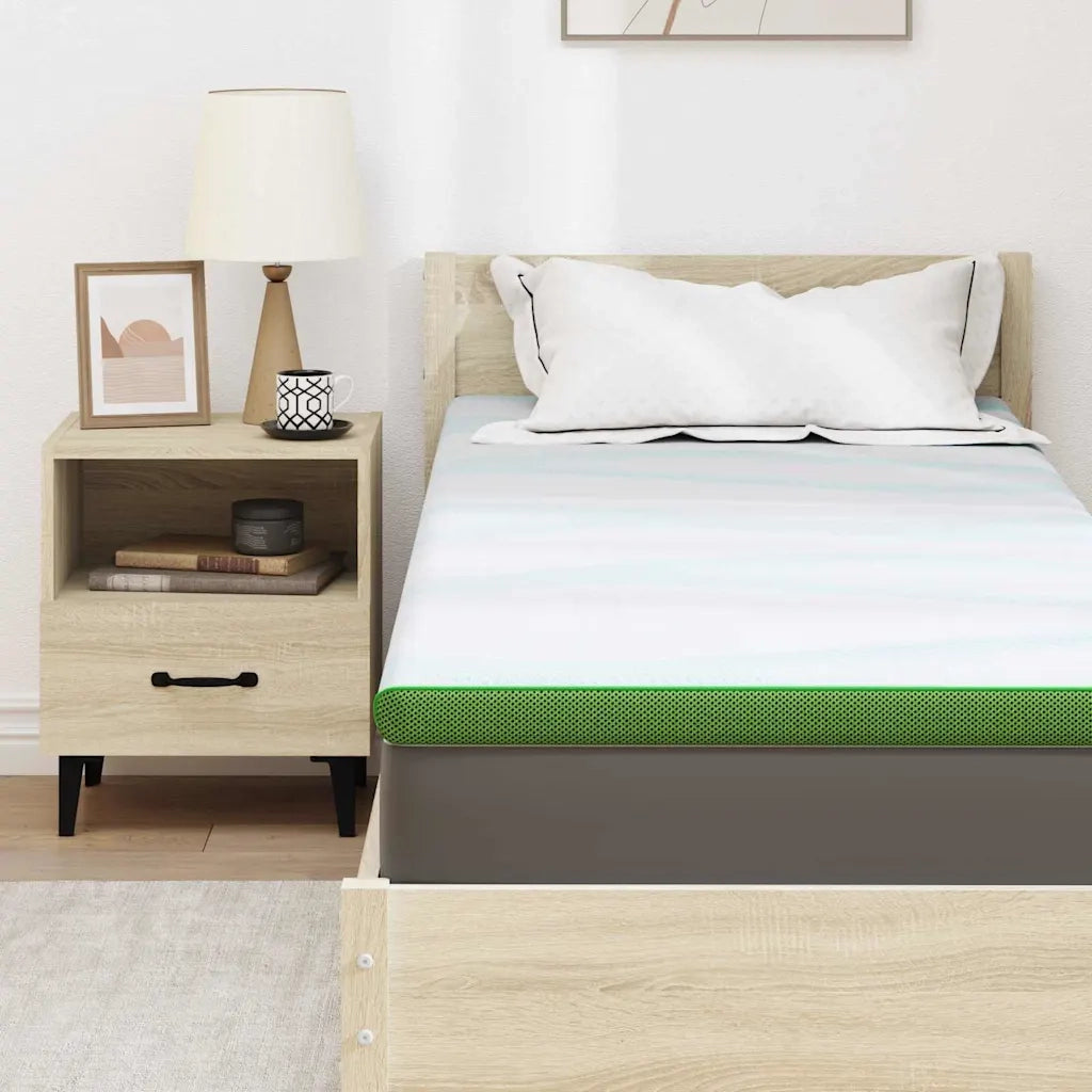 Topper per materasso Bianco e Verde 80 x 200 cm CFW8264656