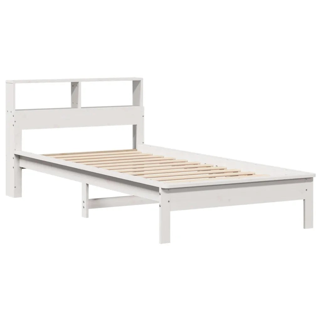 Letto Libreria senza Materasso Bianco 90x190 cm Massello Pino 855733