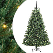 Albero di Natale Artificiale-Albero Natalizio con Rami Pieghevoli Verde 180 cm 253221