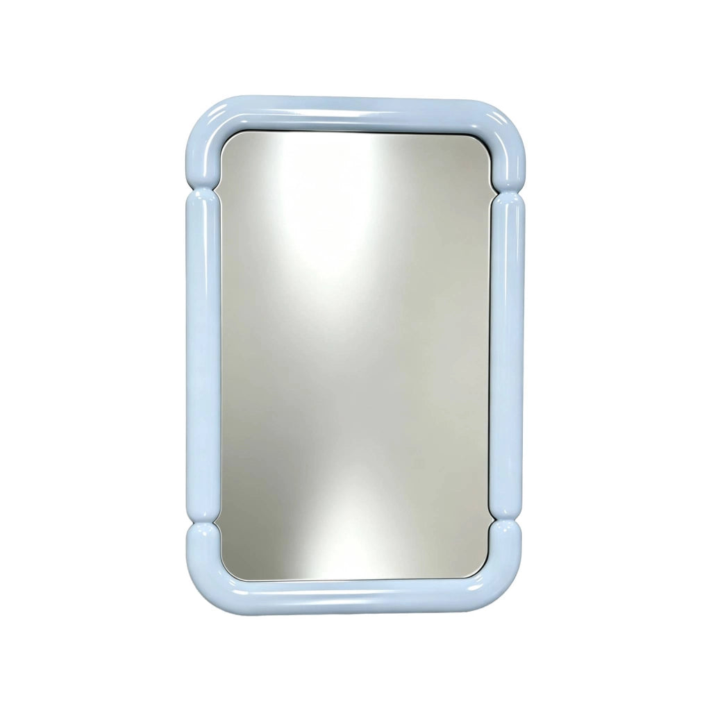 Specchio rettangolare decorativo in legno, 106cm, blu chiaro