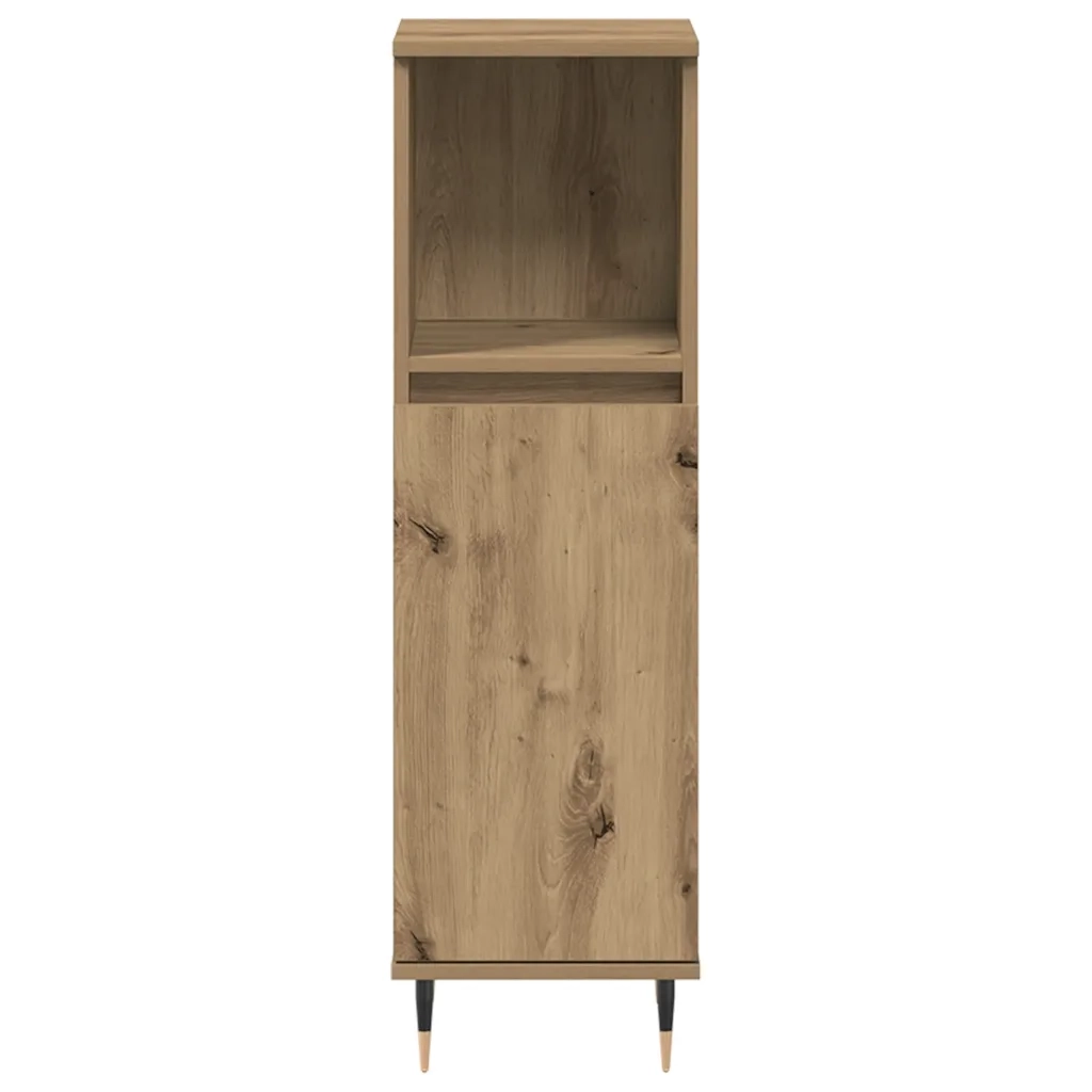 Armadietto da Bagno Rovere Artigianale 30x30x100 cm Truciolato 857206
