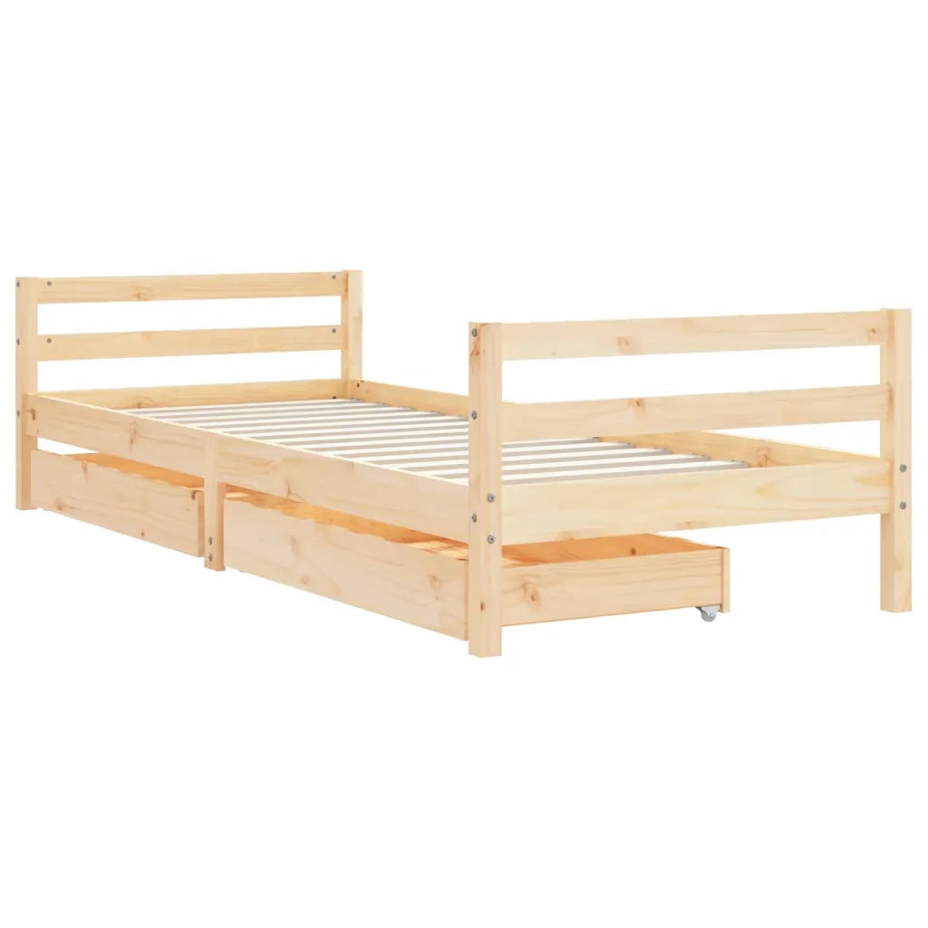 Giroletto Bambini | Letto Infantile | Lettino con Cassetti 80x200 cm Legno Massello di Pino