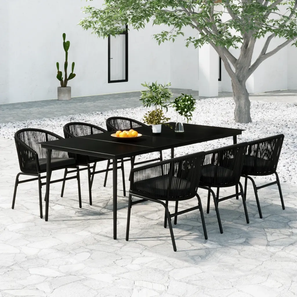 Set da Pranzo da Giardino 7 pz Nero cod mxl 48868
