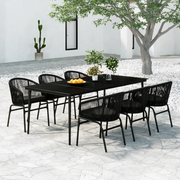 Set da Pranzo da Giardino 7 pz Nero cod mxl 48868