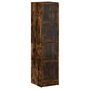 Credenza cassettiera armadio mobile contenitore organizer per cucina soggiorno salotto con ante in vetro 35 x 37 x 142 cm marrone 02_0030112