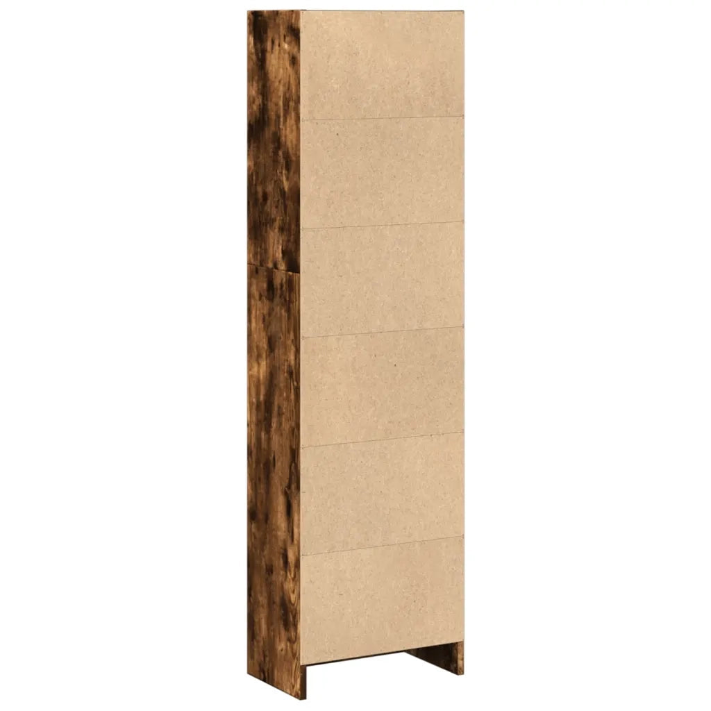 Libreria-Scaffale per Libri-Mobile di Stoccaggio Rovere Fumo 40x24x143 cm in Truciolato